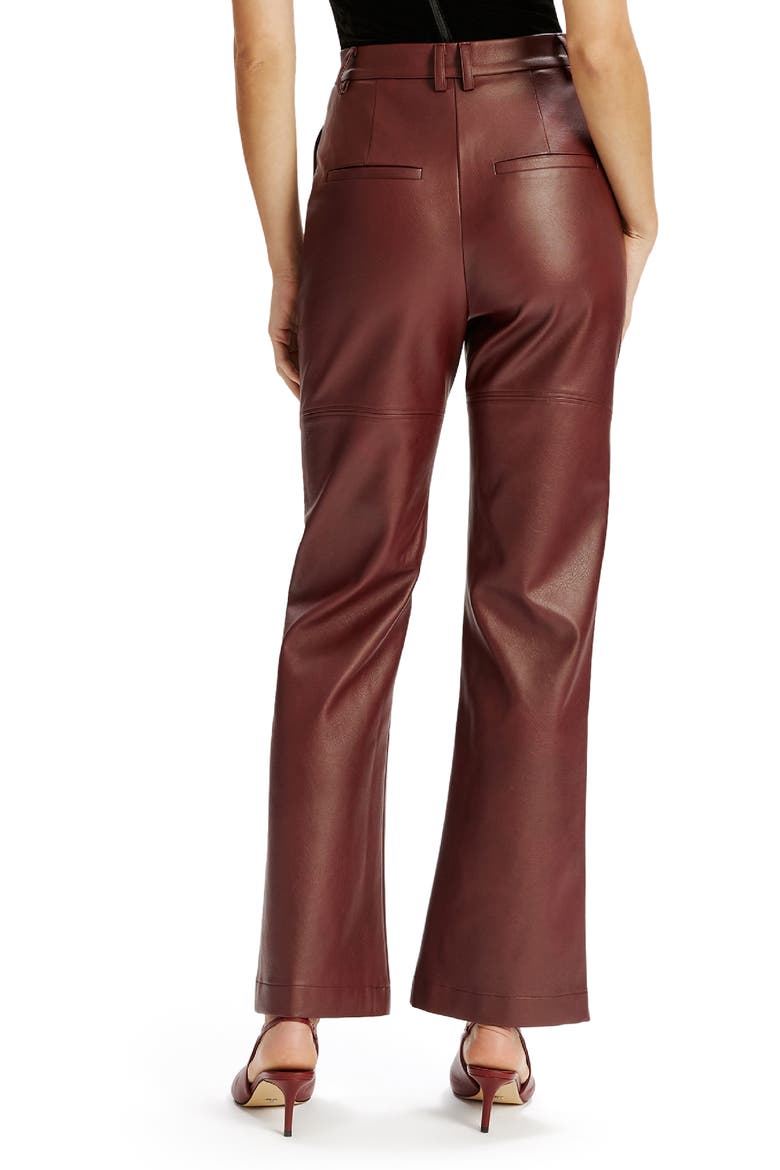 Karsoon Faux Leather Straight Leg Pants, Alternate, color, BURGUNDY