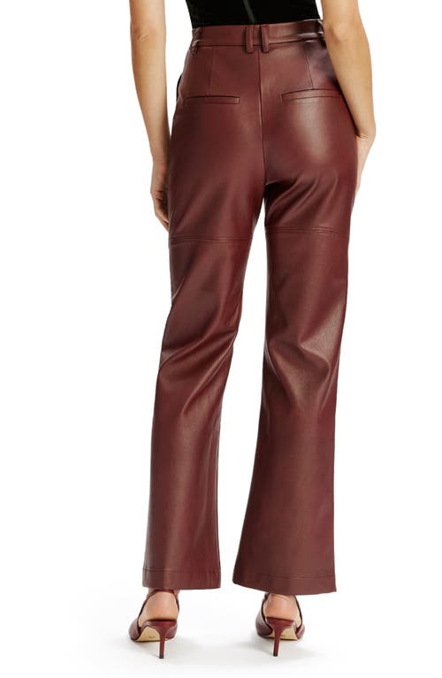 Bardot Karsoon Faux Leather Straight Leg Pants In Burgundy