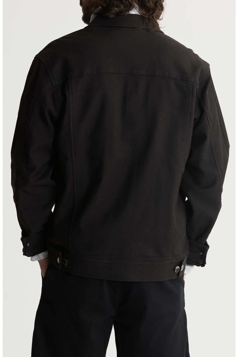 Vandam Cotton Blend Twill Trucker Jacket, Alternate, color, BLACK