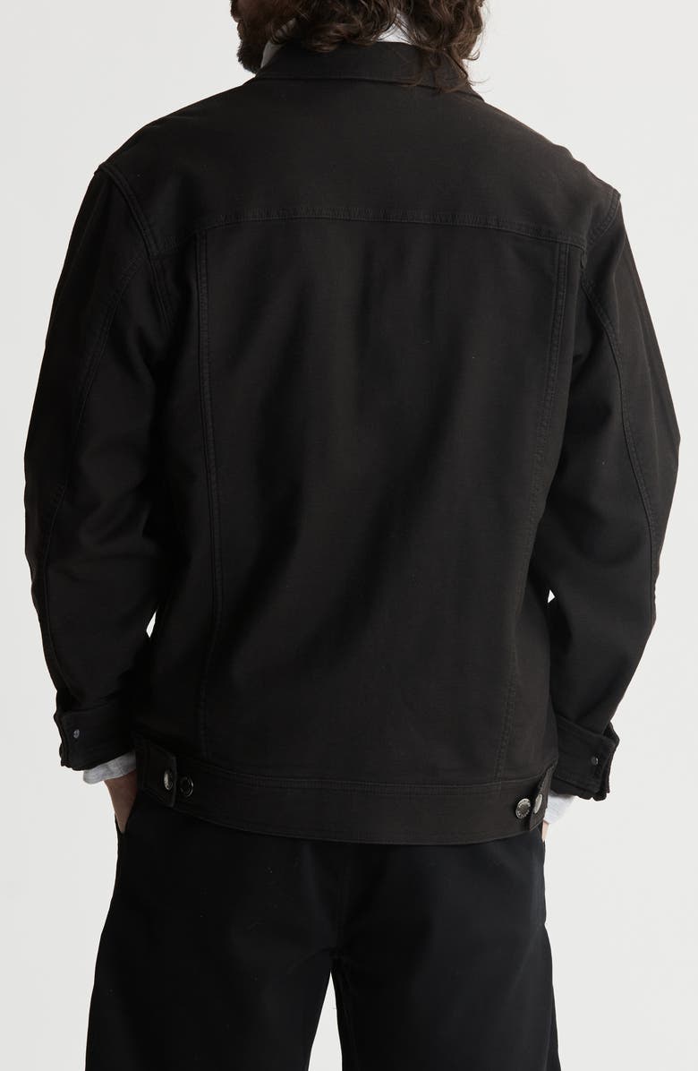 JACHS Vandam Cotton Blend Twill Trucker Jacket, Alternate, color, Black