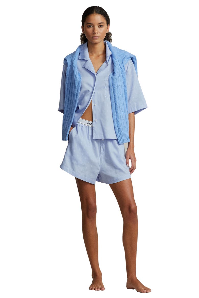 Pony Logo Short Pajamas, Alternate, color, BLUE