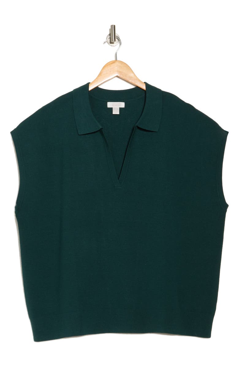 NORDSTROM RACK Sleeveless Popover Polo Sweater, Alternate, color, Green Ponderosa