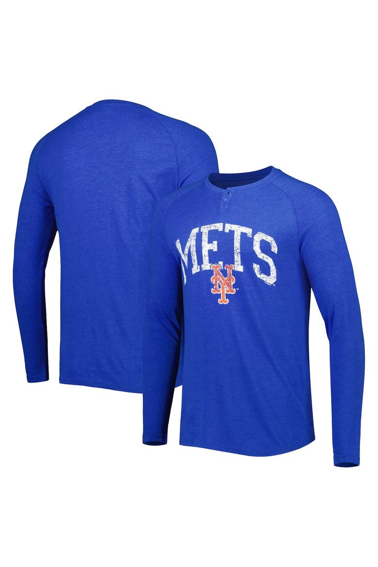 Men's Concepts Sport Royal New York Mets Inertia Raglan Long Sleeve Henley T-Shirt, Main, color, Royal