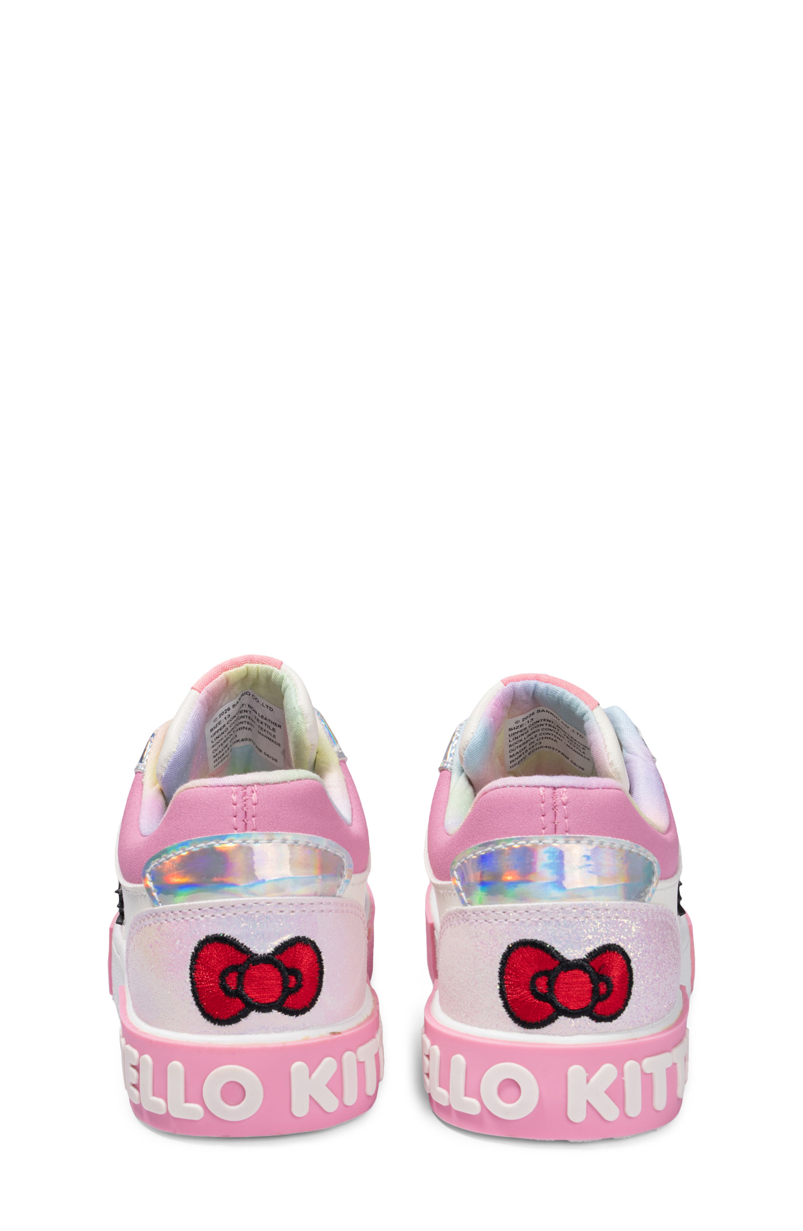 Kids' Hello Kitty Court Sneaker, Alternate, color, WHITE PINK