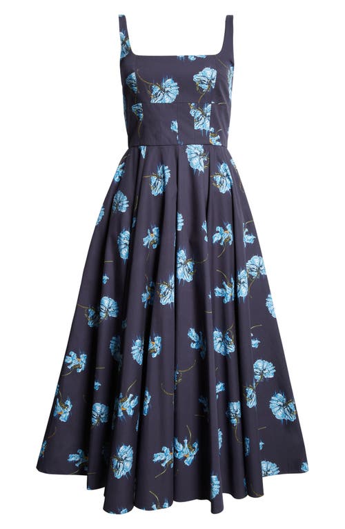 EMILIA WICKSTEAD EMILIA WICKSTEAD MONA FLORAL COTTON POPLIN MIDI SUNDRESS