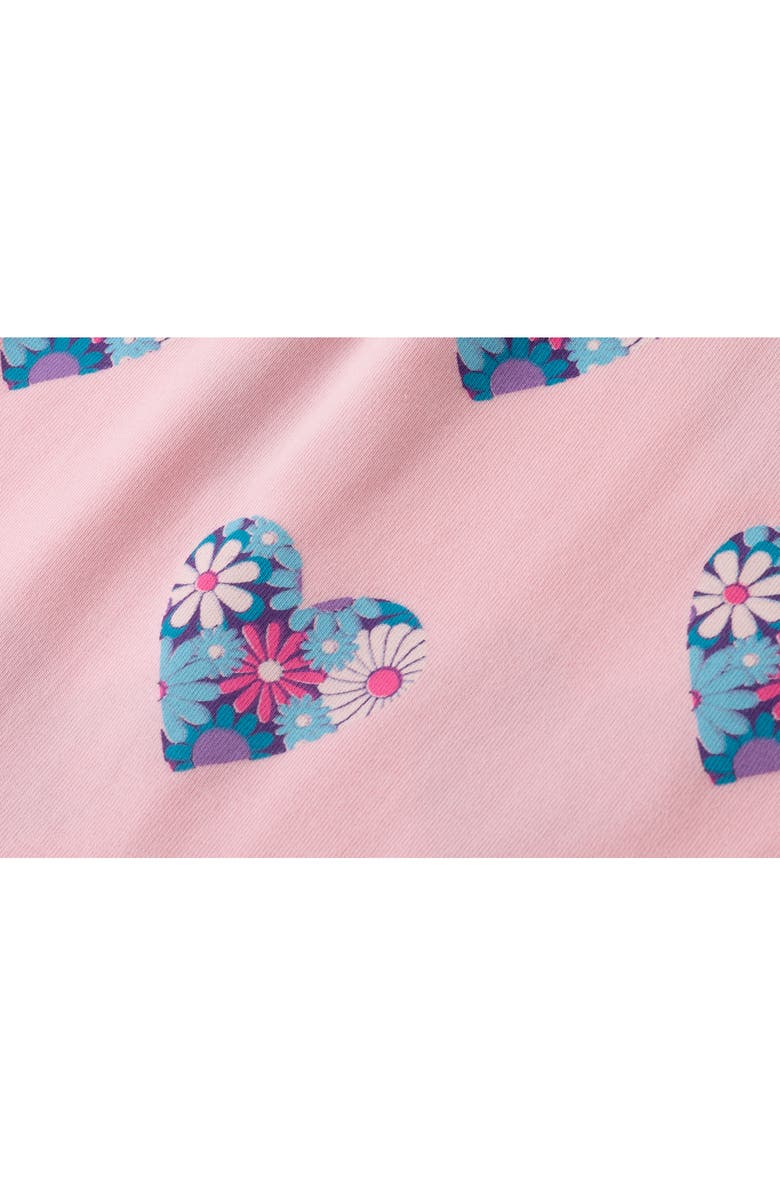 Andy & Evan Heart Print Cotton Romper & Headband Set, Alternate, color, Pink