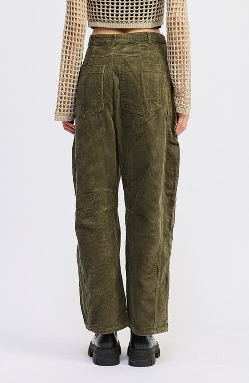 Jacquie The Label Sylvie Embroidered Corduroy Pants In Green