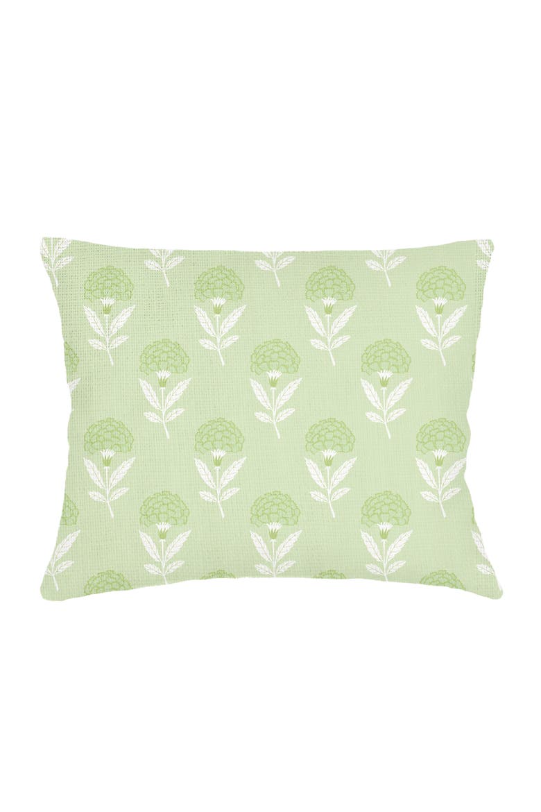 Royal Bloom Linen Dutch Euro Pillow with Down Insert, Main, color, Citrus Green