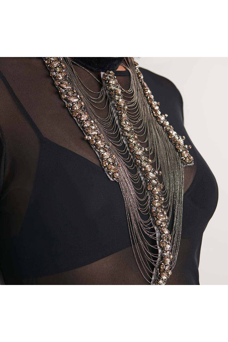 Satin Ribbon Collar, Alternate, color, Black