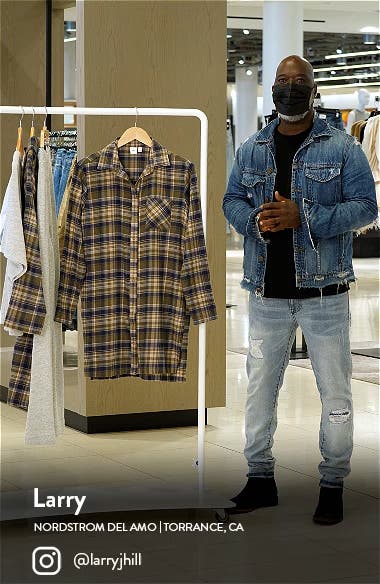 BP. Plaid Oversize Flannel Nightshirt (Women) | Nordstromrack