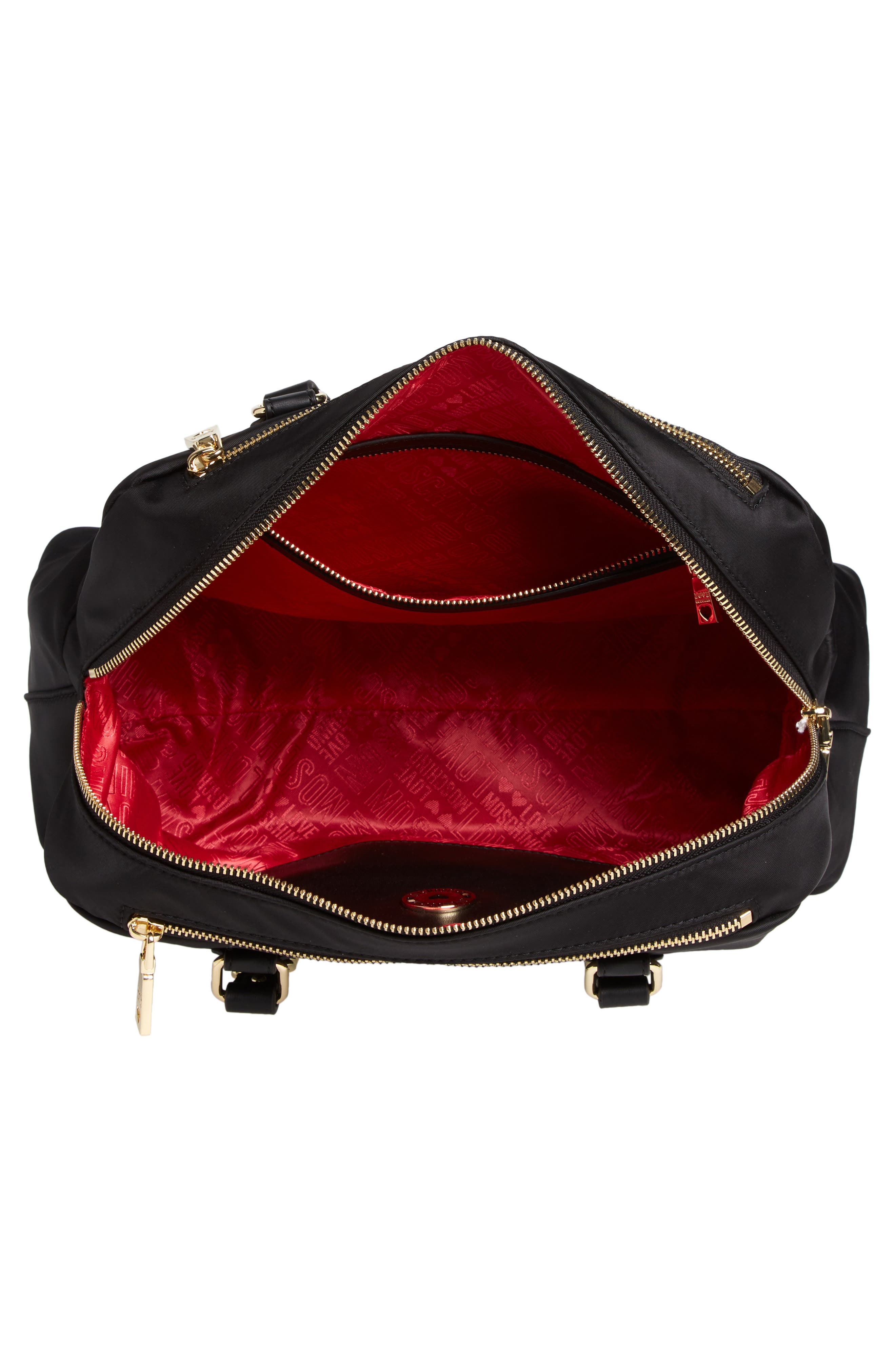 Love Moschino Nylon Satchel, Alternate, color, 