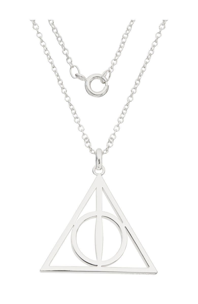 HARRY POTTER Deathly Hallows Necklace, 18-inch Chain, Alternate, color, Silver