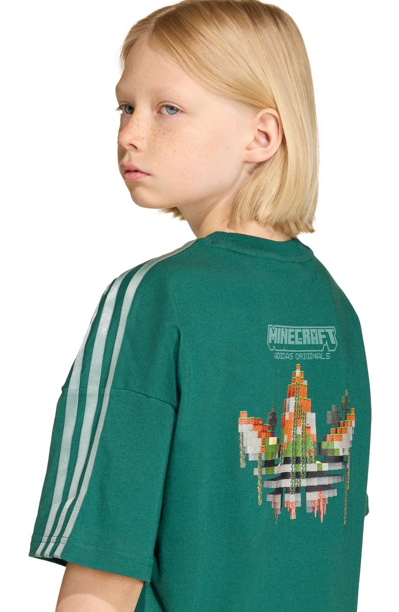 adidas Originals Kids' Minecraft Half Zip Sweatshirt, Alternate, color, Collegiate Green