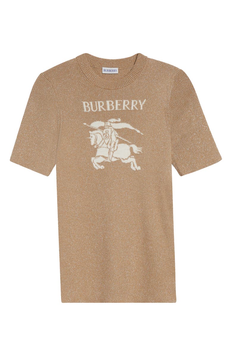Burberry Sheila EKD Logo Wool Blend Rib T-Shirt, Main, color, Archive Beige/ Gold