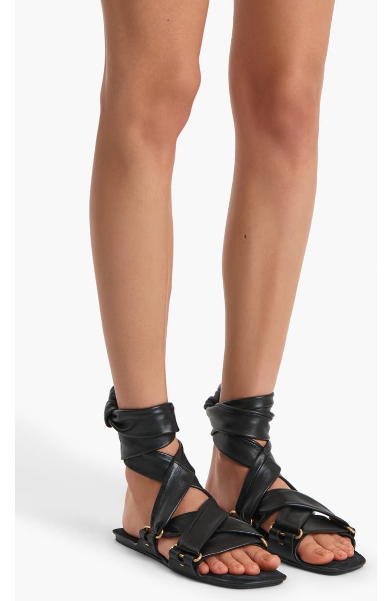 Khaite Boden Ankle Tie Sandal, Alternate, color, Black