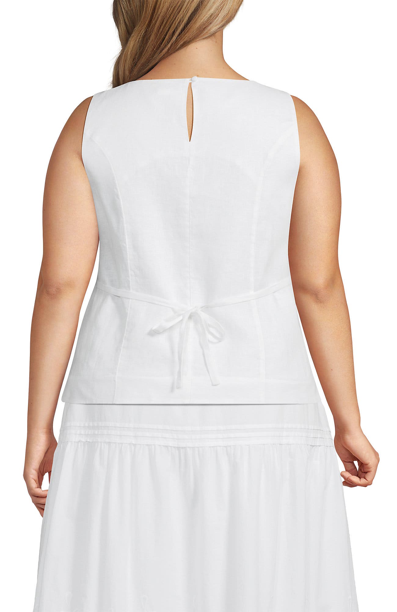 Plus Size Linen Sleeveless Peplum Top - image 4