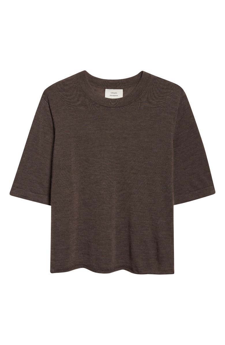 LOULOU DE SAISON Nala Cashmere T-Shirt, Alternate, color, Brown Melange