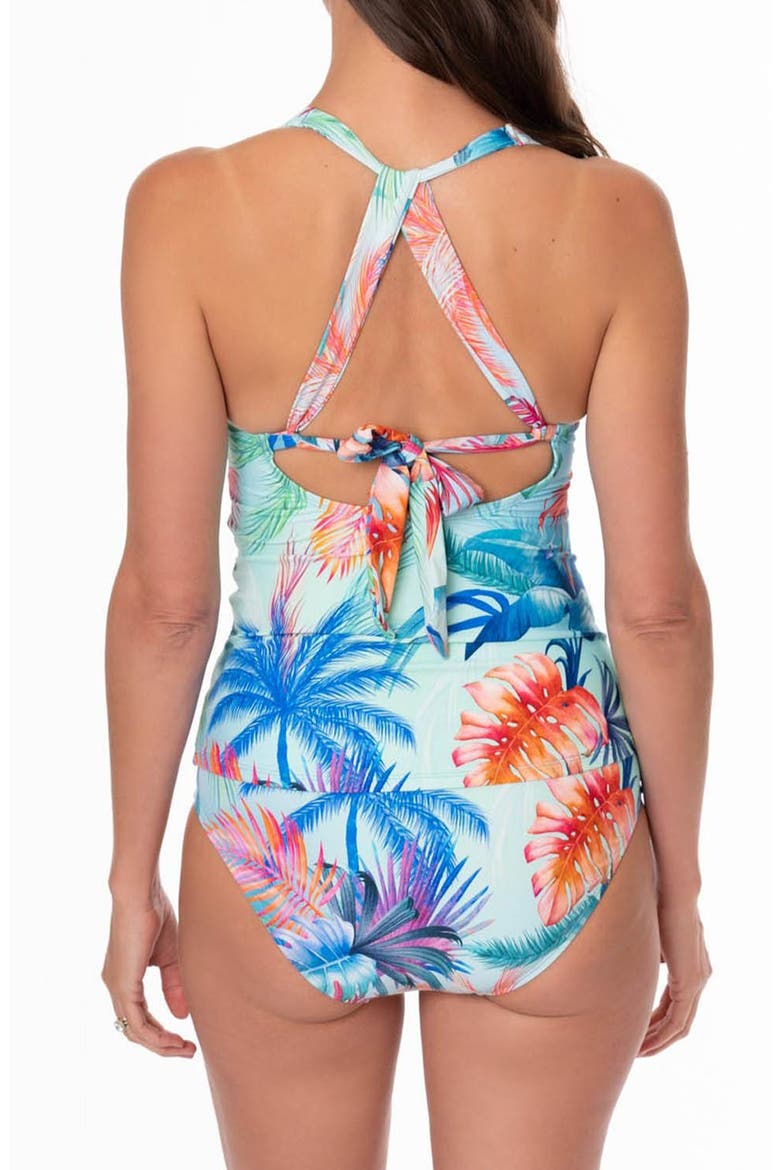 Louise Wrap Tankini Top, Alternate, color, COBALT