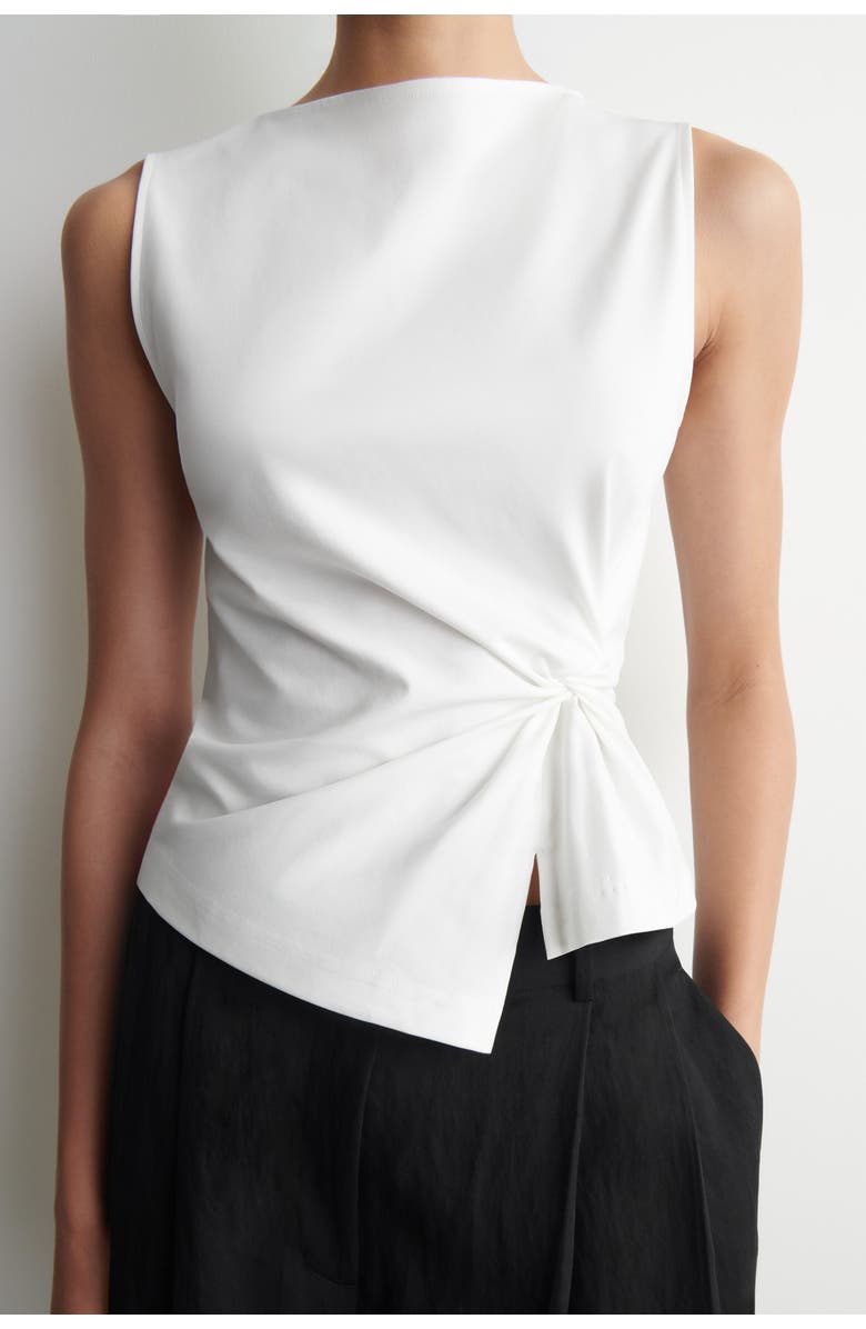 COS Twist-Detail Jersey Top, Alternate, color, White