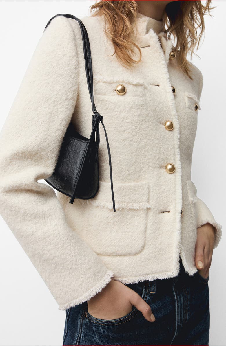 MANGO Pocket Tweed Jacket, Main, color, 