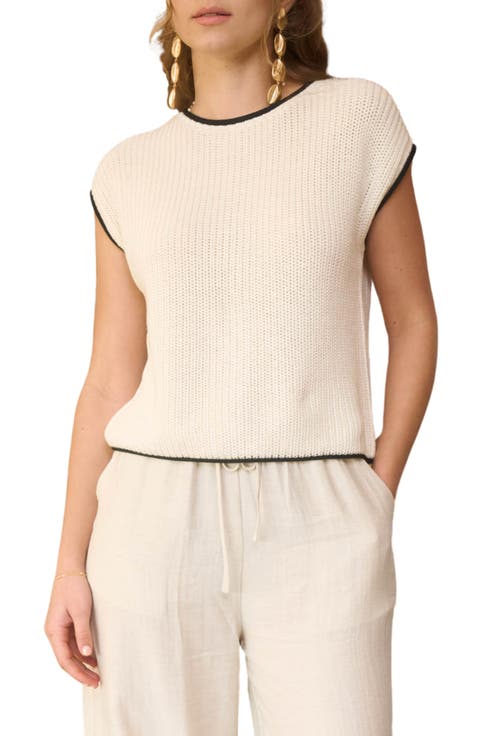 Cap Sleeve Button Back Sweater