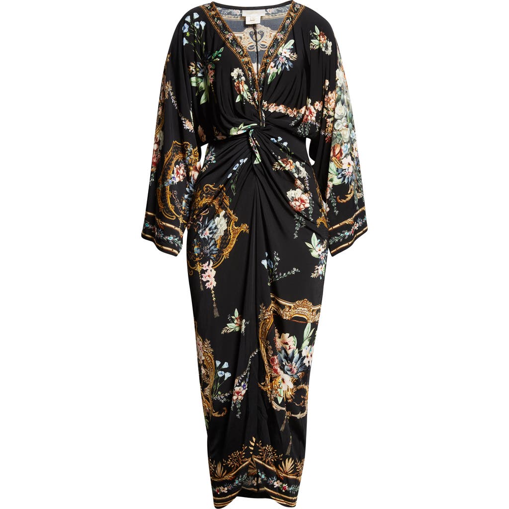 Camilla Noble Endeavors Twist Front Long Sleeve Jersey Dress In Black