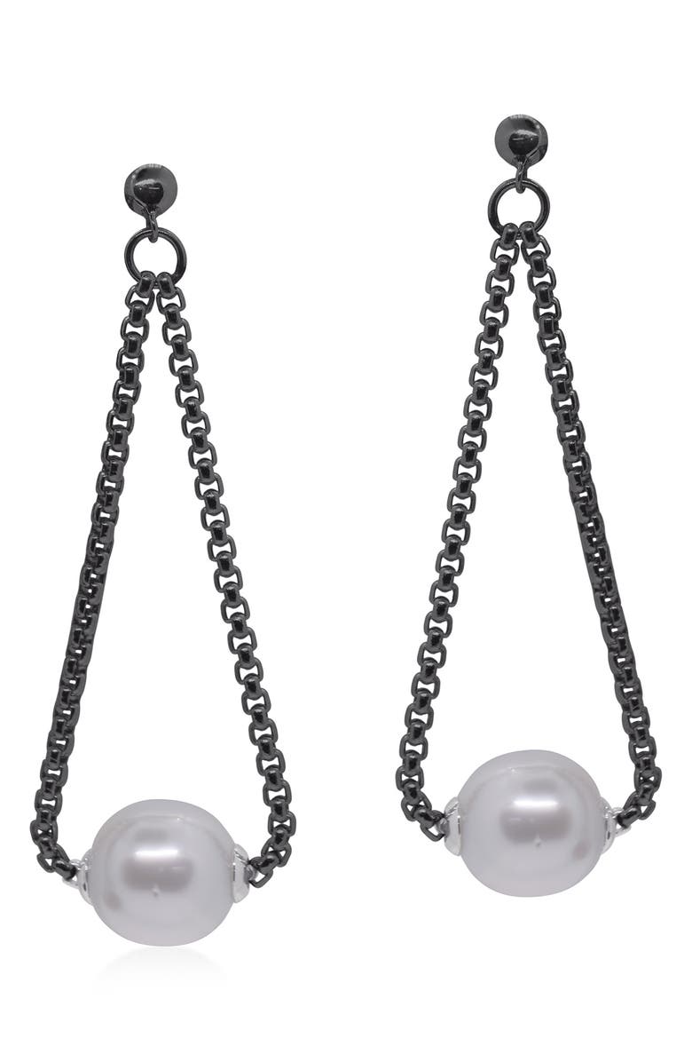ALOR<sup>®</sup> Freshwater Pearl Chain Drop Earrings, Main, color, 