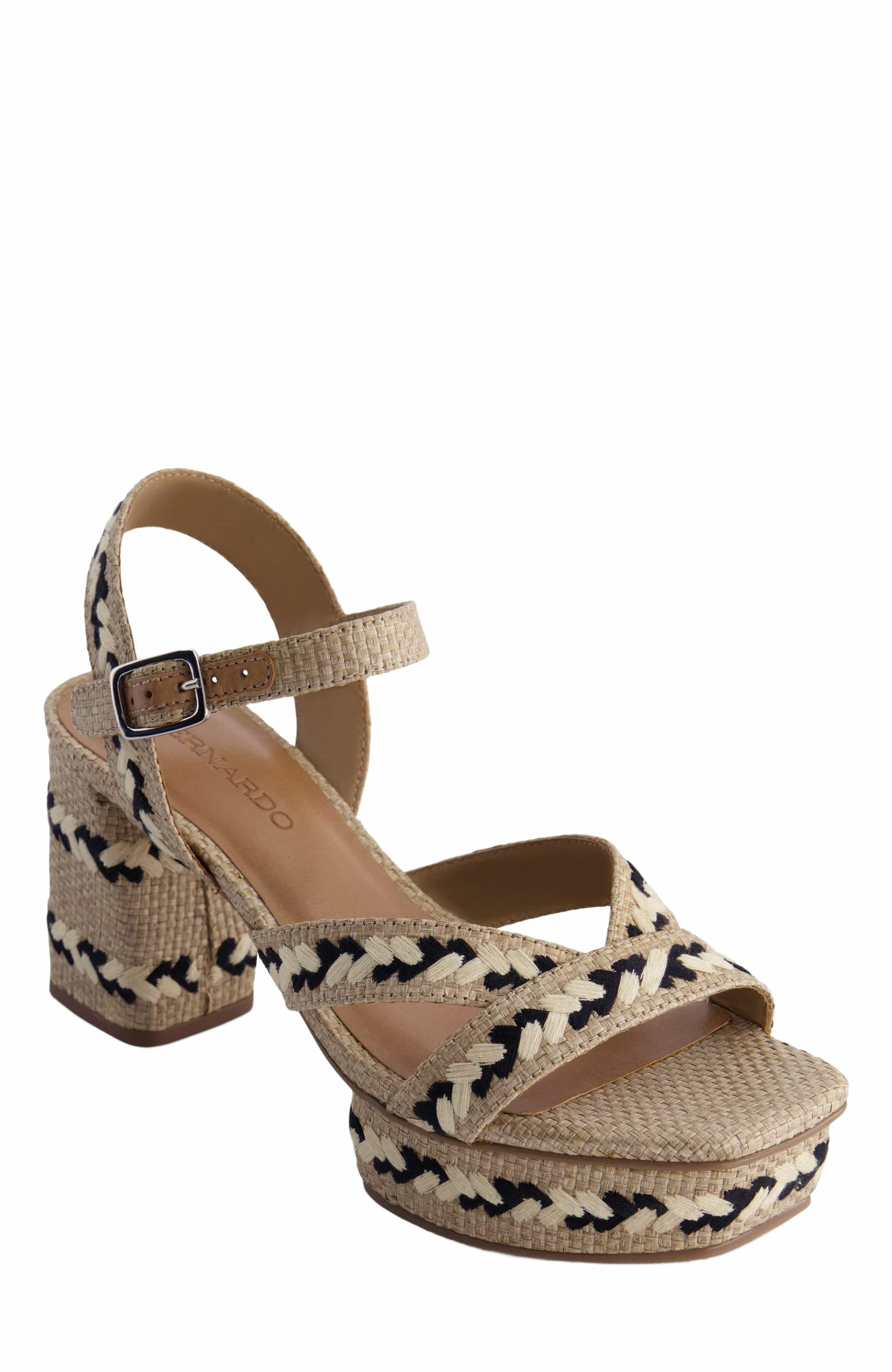 Bernardo Footwear Liana Embroidered Platform Sandal, Alternate, color, 