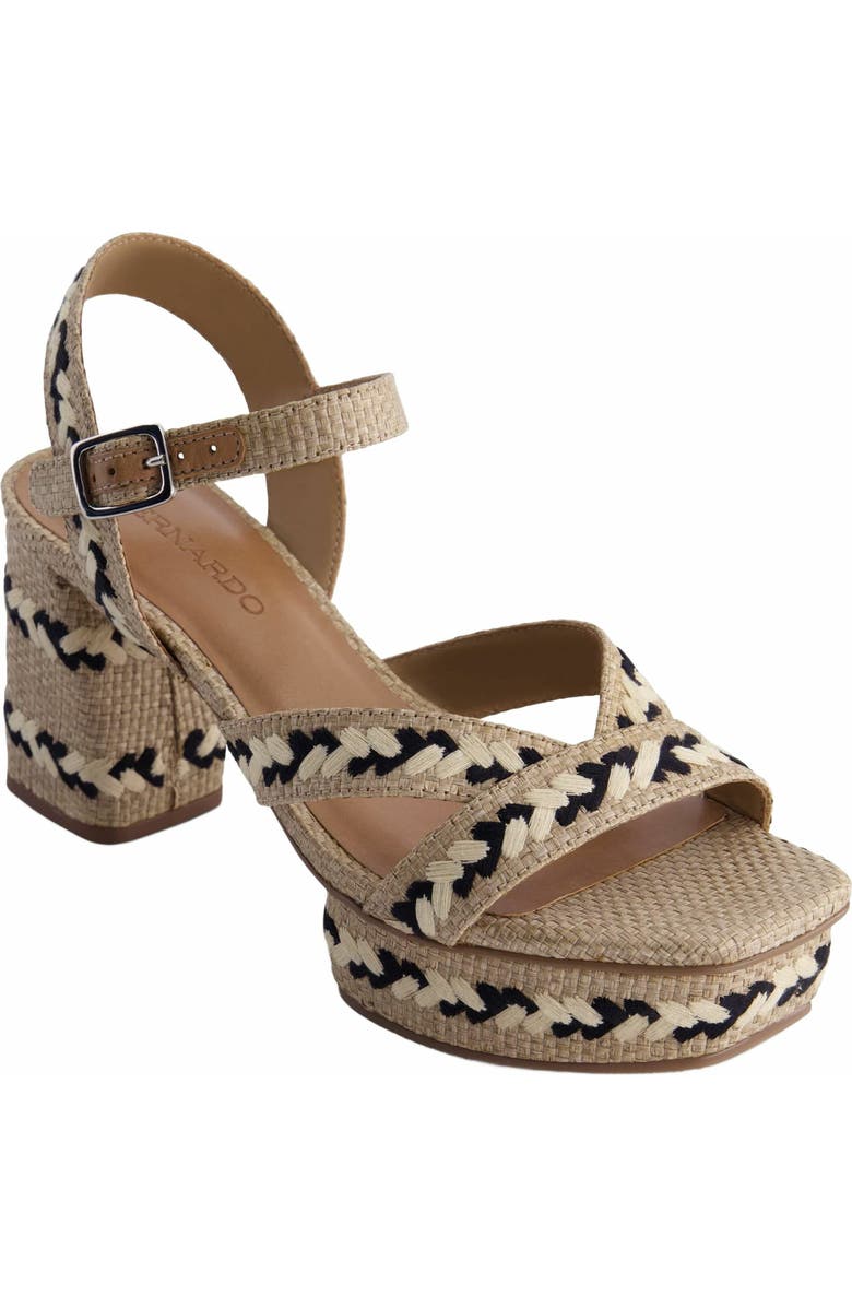 Bernardo Footwear Liana Embroidered Platform Sandal, Alternate, color,