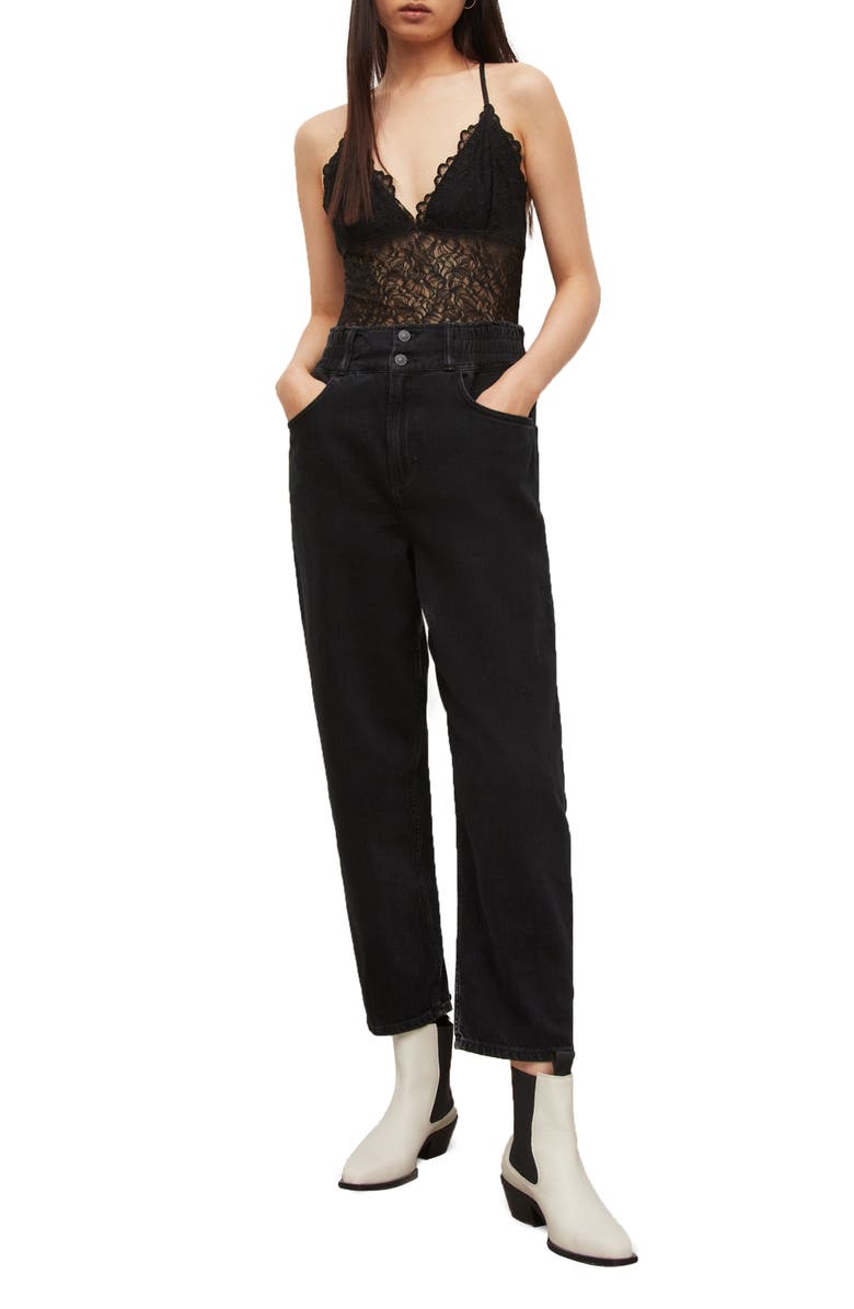 AllSaints Erity Lace Bodysuit, Alternate, color,