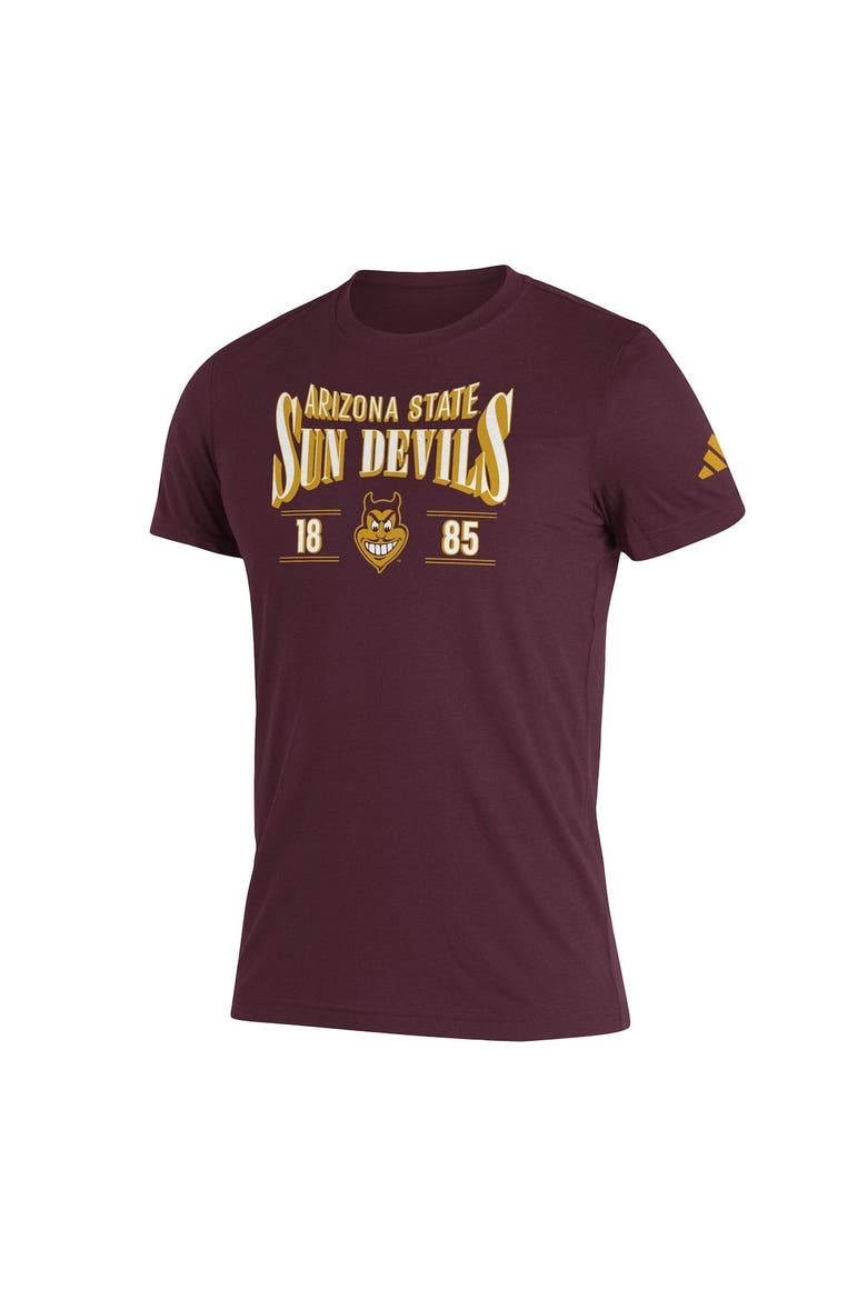 Men's adidas Maroon Arizona State Sun Devils Along The Shadow Tri-Blend T-Shirt, Alternate, color, Maroon