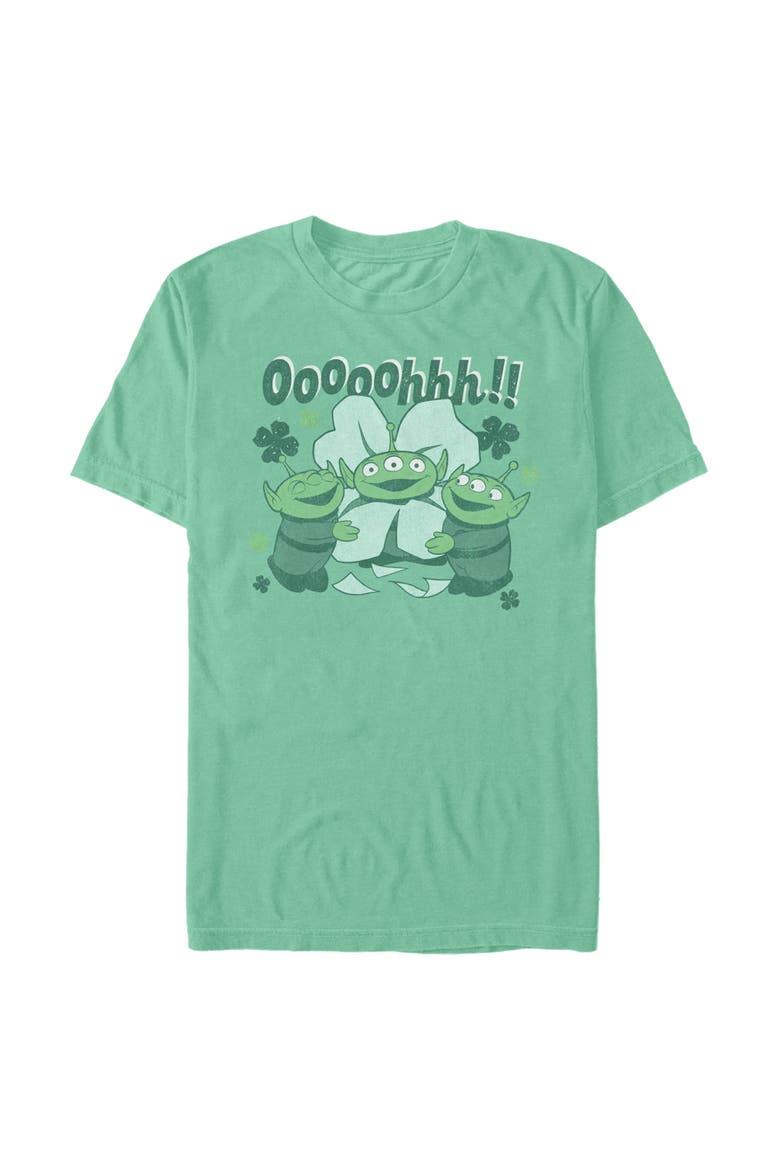 Mens Toy Story Alien Clover Bloom T Shirt, Alternate, color, Chalky Mint
