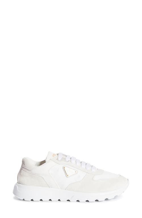 Prada Re-nylon And Suede Prax 2.0 Low-top Sneakers In Bianco