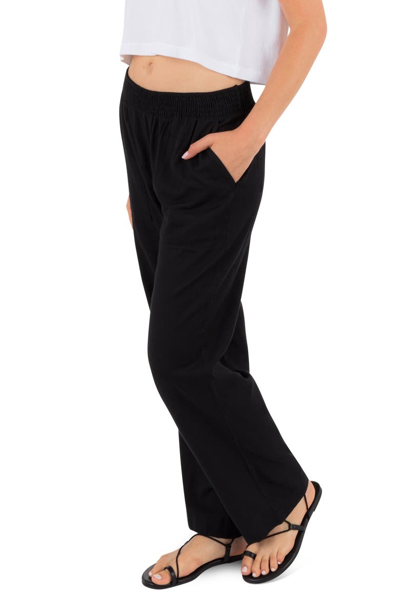 Beach Club Straight Leg Pants, Alternate, color, BLACK