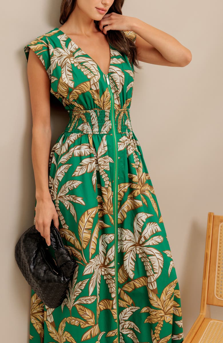 FLYING TOMATO V-Neck Midi Dress, Alternate, color, Green