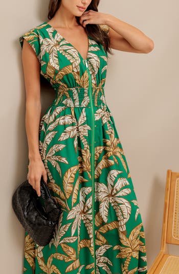 V-Neck Midi Dress