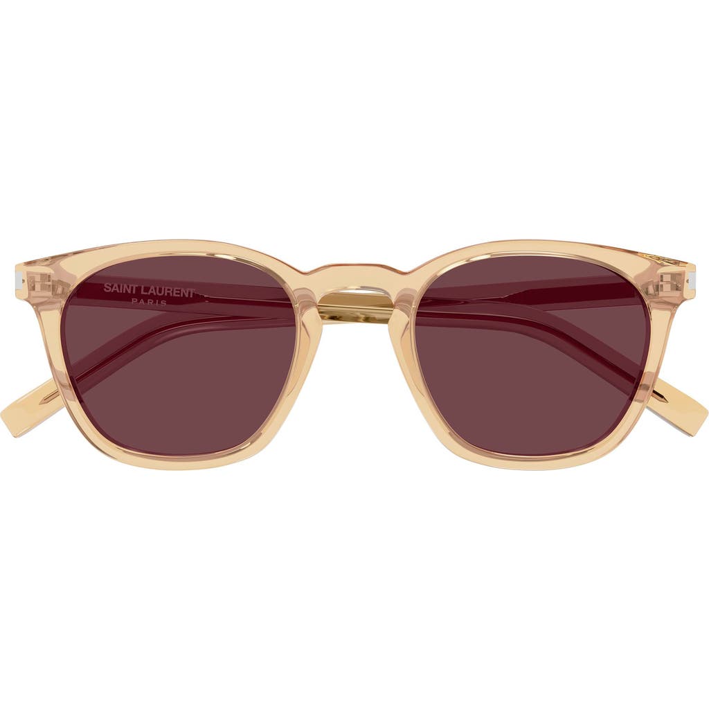 Saint Laurent 49mm Small Round Sunglasses in Yellow  product