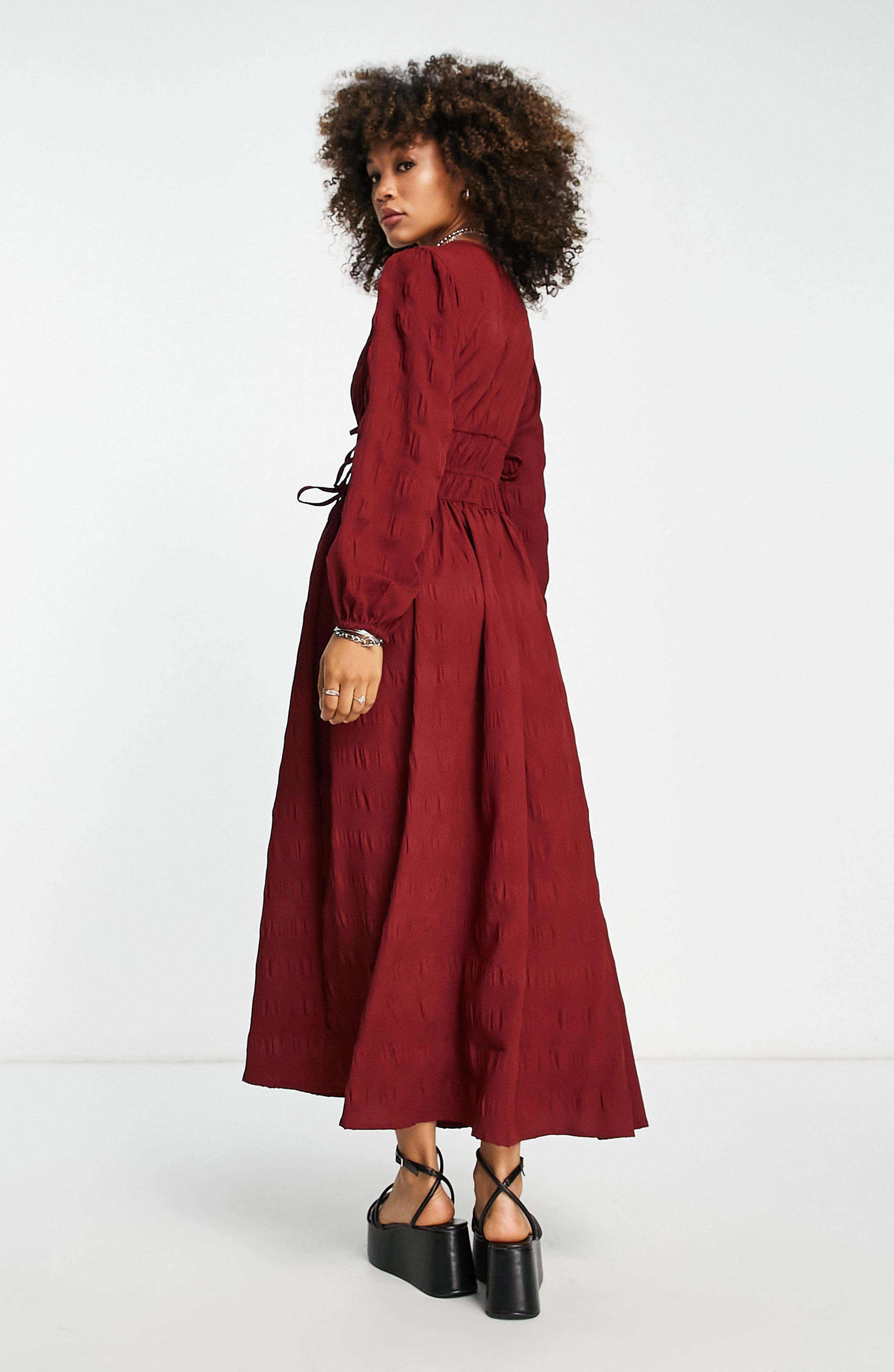 ruched long sleeve dress nordstrom Naked Wardrobe