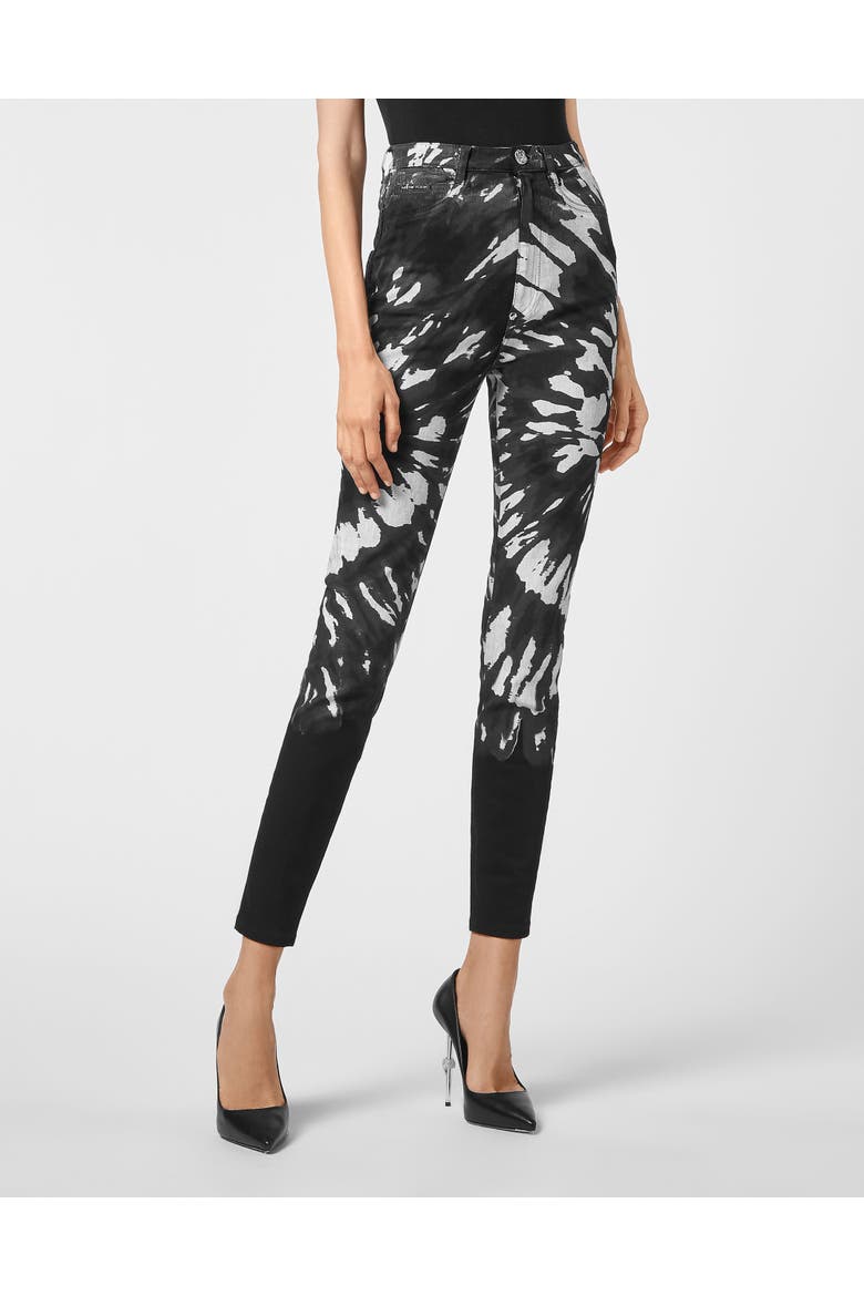 Super High Waist Jegging Tie Dye Women, Main, color, black/white