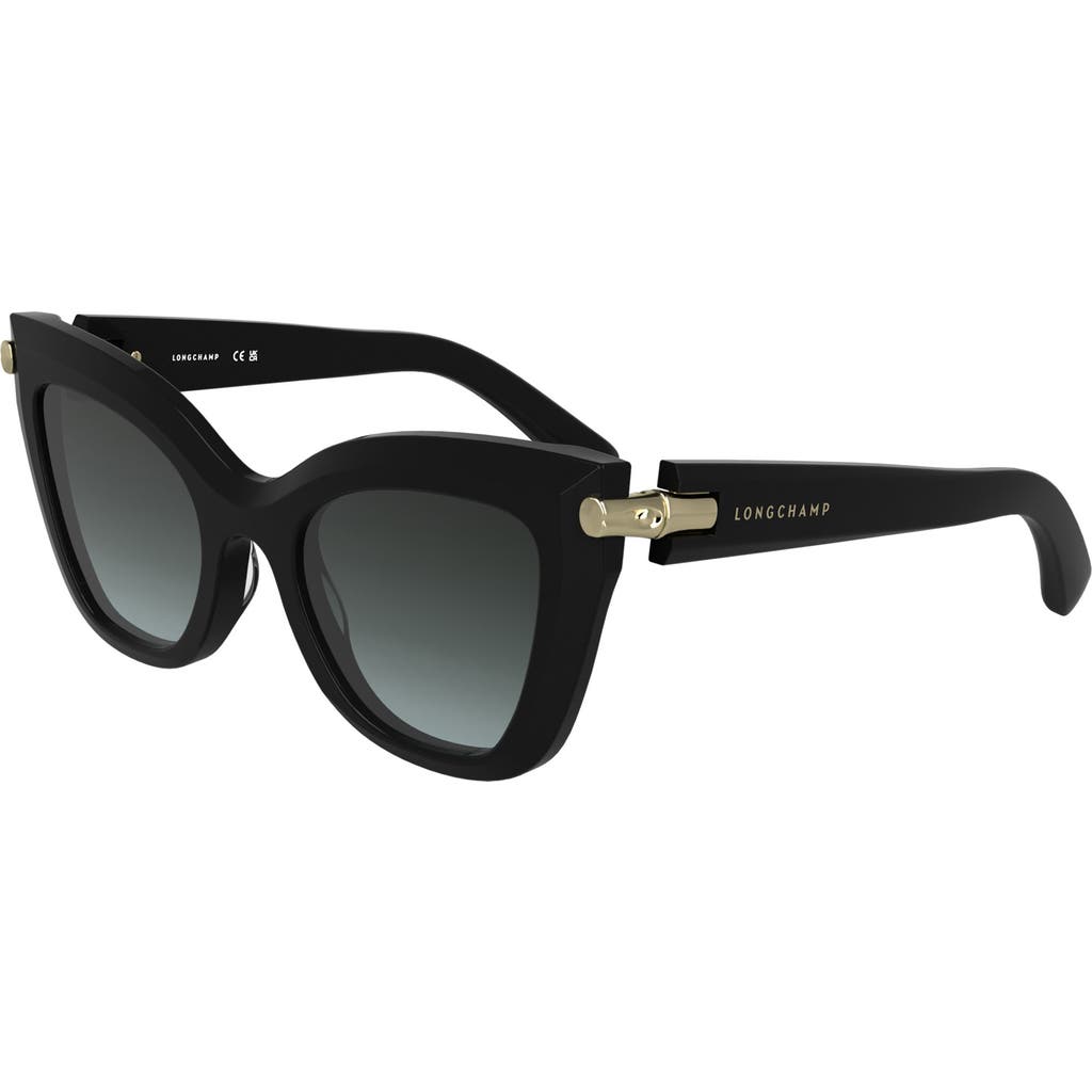 Longchamp Roseau 50mm Gradient Cat Eye Sunglasses In Black