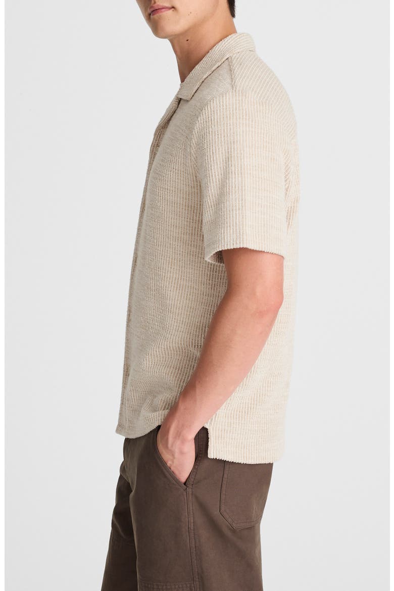 Texture Stripe Camp Shirt, Alternate, color, STRIPE DUNE
