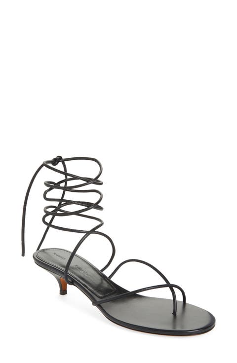 Slash Tie Kitten Heel Sandal (Women)