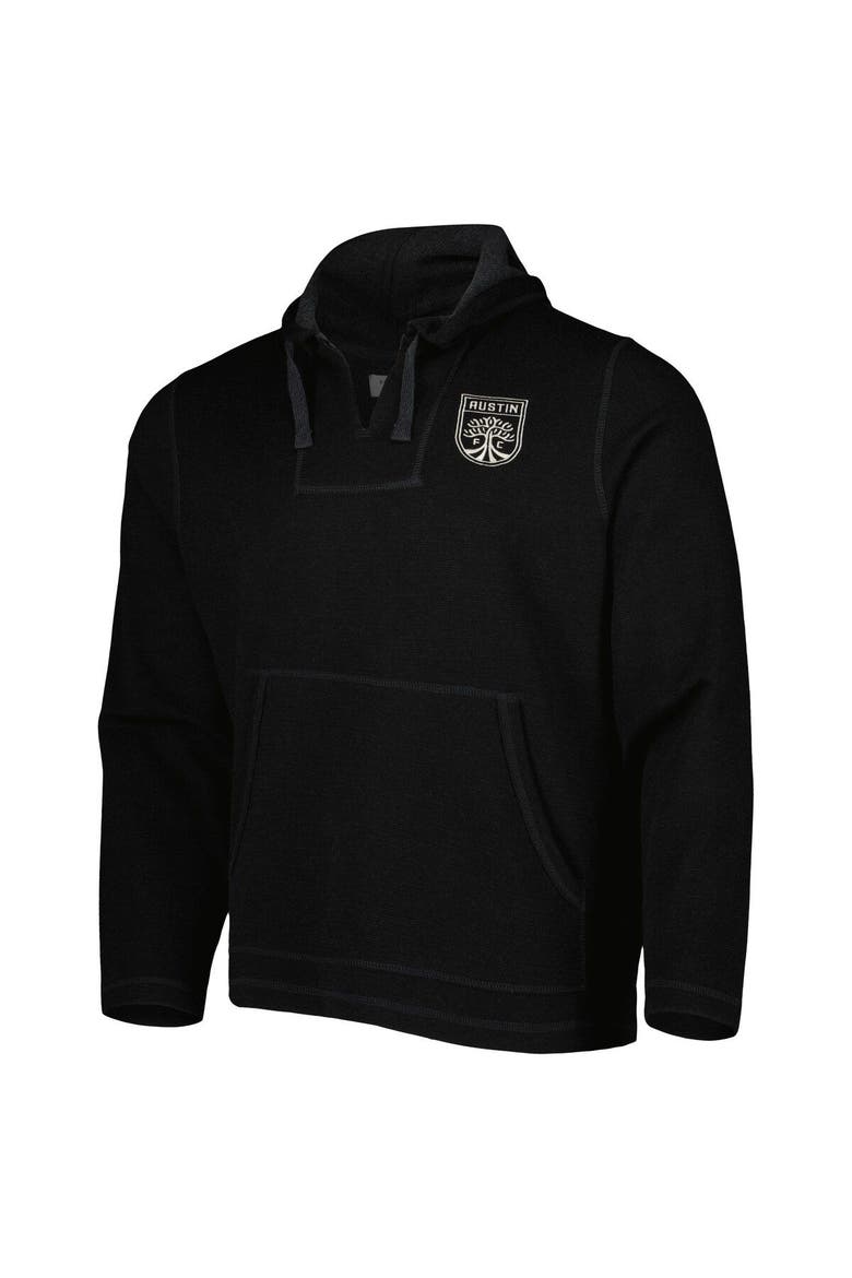 Men's Black Austin FC Baja Fleece V-Neck Pullover Hoodie, Alternate, color, Black