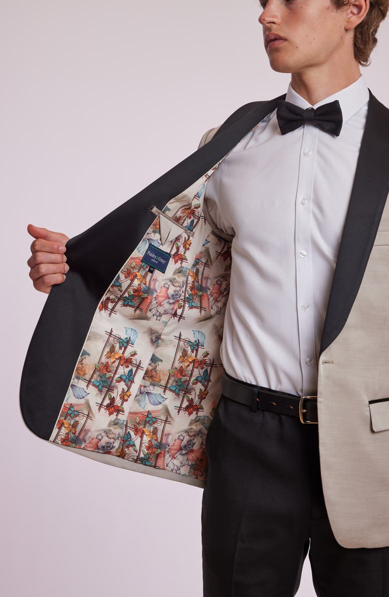 PAISLEY & GRAY Regent Slim Fit Shawl Lapel Tuxedo Jacket, Alternate, color, Sable Beige Black