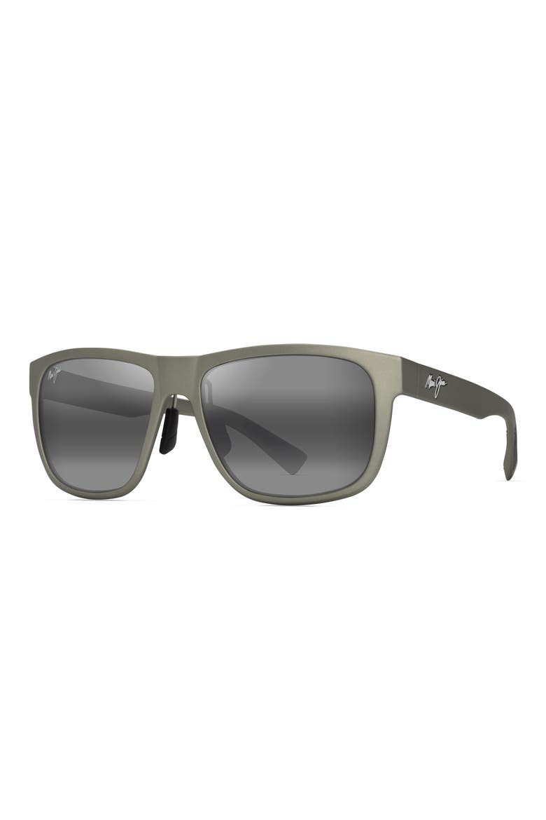 Puakea 57mm PolarizedPlus2® Square Sunglasses, Alternate, color, MATTE GREYISH-GREEN