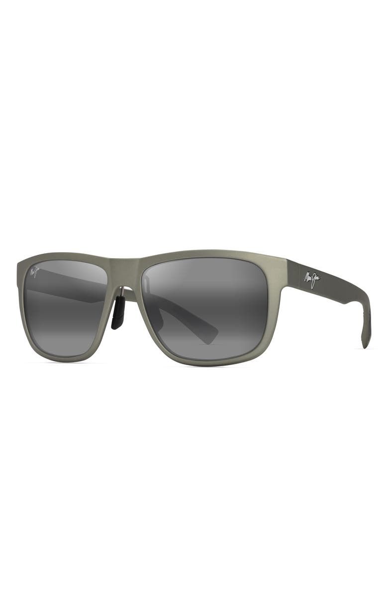 Maui Jim Puakea 57mm PolarizedPlus2<sup>®</sup> Square Sunglasses, Alternate, color, Matte Greyish-Green