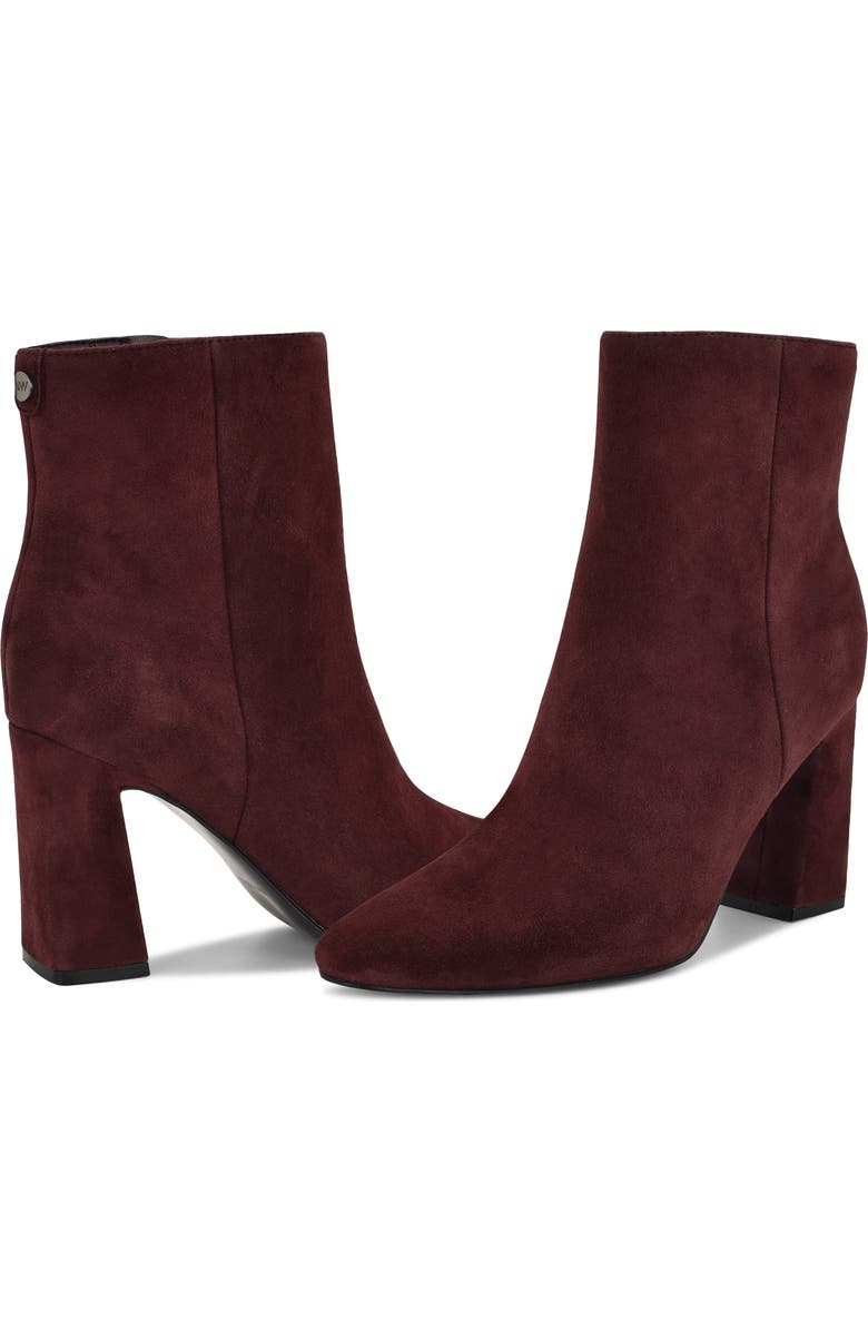 Nine West Reraye Bootie, Alternate, color, Dark Red Suede
