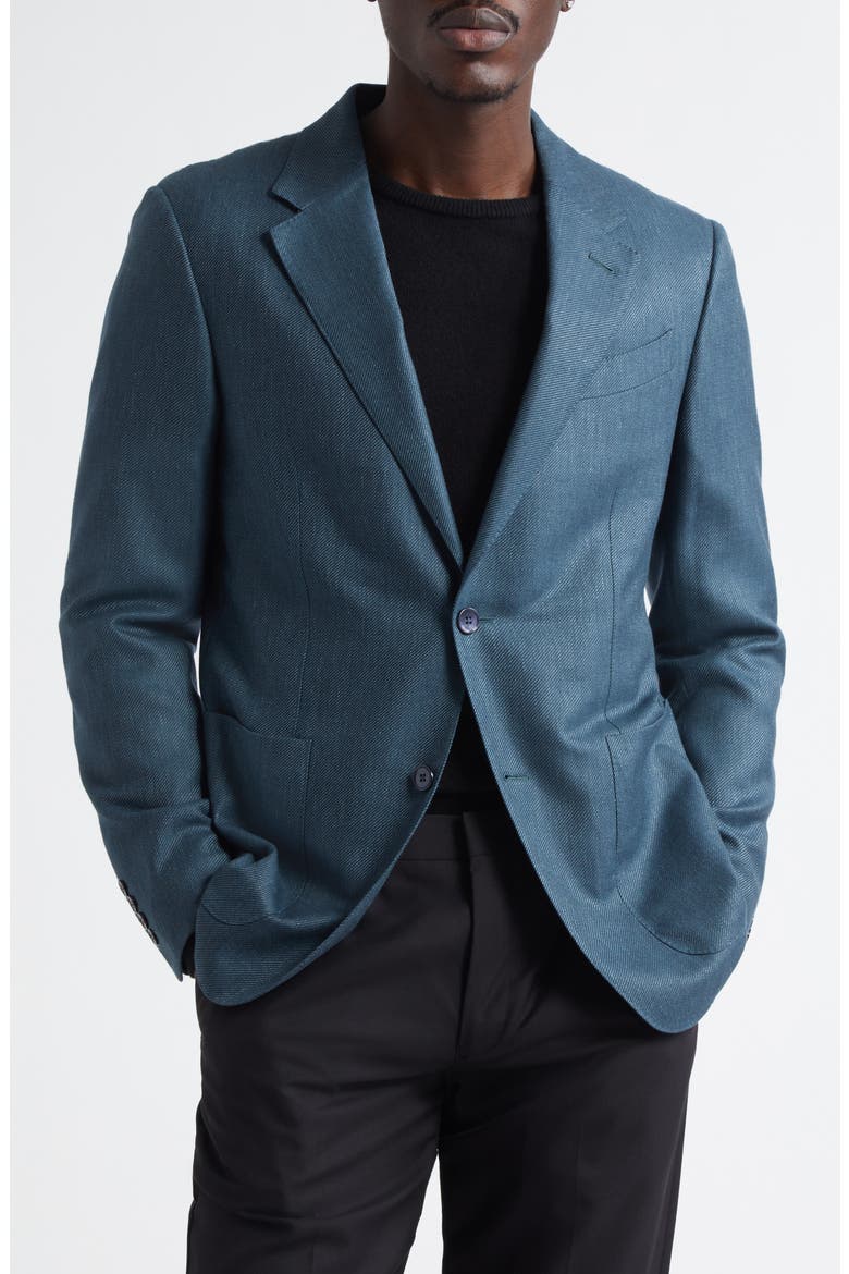 Textured Cashmere, Silk & Linen Sport Coat, Main, color, MEDIUM BLUE