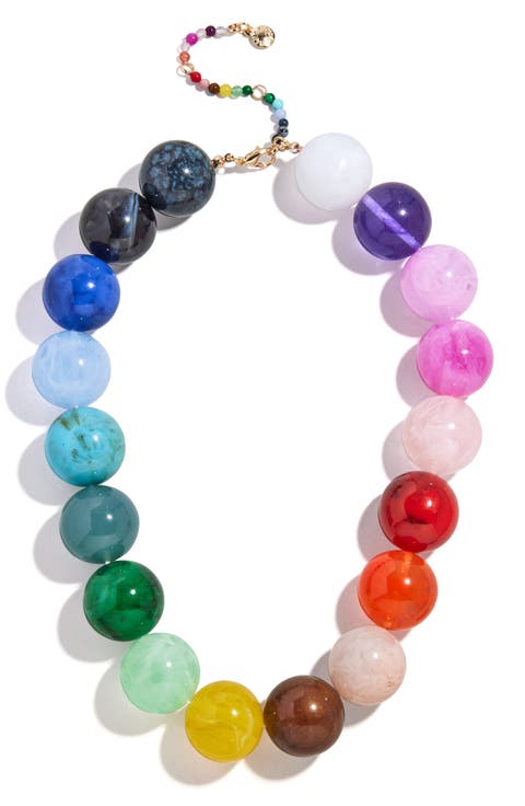 Jane Rainbow Semiprecious Beaded Necklace