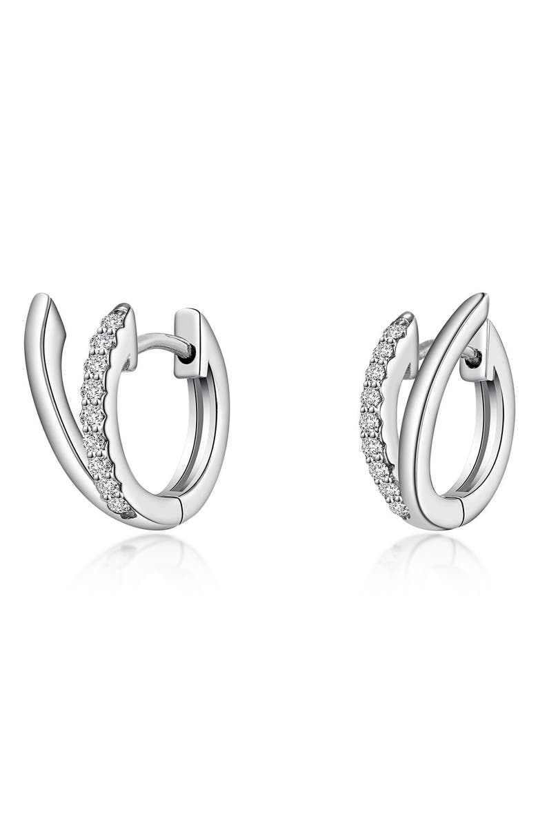 Lafonn a V-Shaped Huggie Hoop Earrings, Main, color, White